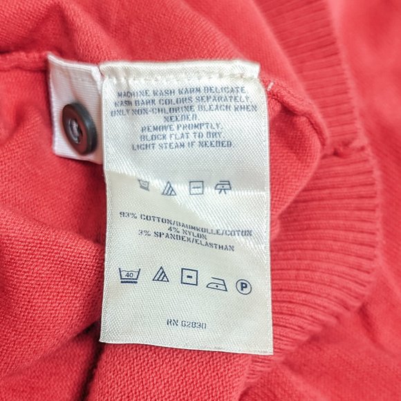 ~*Land's End Canvas Watermelon Red Cardigan Sweater - Size M*~ - Picture 6 of 8